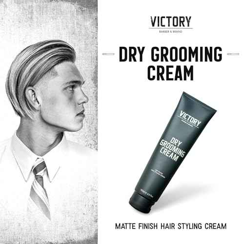 Dry Grooming Hair Cream for Men by Victory Barber & Brand | Men¡¯s Hair Products Made in the USA | Anti Frizz Styling Cream | Wave Pomade for Styling Medium Length Hair with a Natural Finish