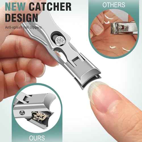 Stocking Stuffers 2025, Toenail Clippers for Thick Toenails for Seniors - Wide Jaw Nail Clippers for Men & 360 Degree Rotary Toenail Clippers for Seniors, Christmas Xmas Presents Gifts for Adults