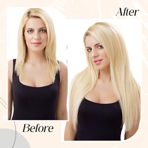 Tape in Hair Extensions Human Hair,20pcs 18 Inch #60 Platinum Blonde Hair Extensions Real Human Hair Invisible Tape in Hair Extensions Straight Remy for Women (60, 18 Inch)