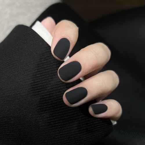 COSMOO Matte Black Nail Polish - Quick Dry Nail Lacquer, Vegan, Mist Effect Matte Finish Velvet Nail Polish For Women Girls Manicure DIY at Home
