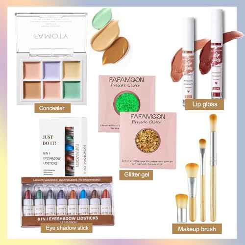 FantasyDay All in One Professional Makeup Kit for Women Girls Holiday Makeup Gift Sets Xmas Essential Bundle Include Eyeshadow Palette Lipstick Blush Concealer Eyeliner Mascara Brush Eyebrow Pencil