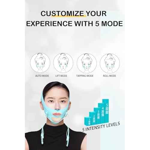 Face Belts with Adjustable Straps,Double Chin Reducer and Face Lift Device with 4 Modes and 5 Gear Adjustable Intensities,Double Chin Machine for V-face