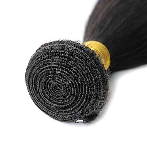 100% Human Hair Bundles Short Straight Virgin Hair 24 Inch Natural Color Unprocessed Brazilian 10A Double Weft Weave Extensions Soft And Healthy For Black Women