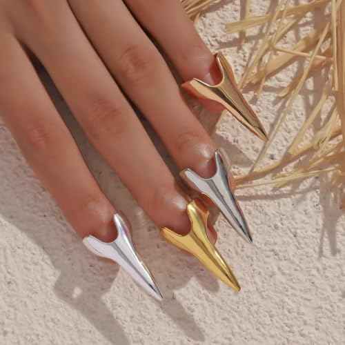 10Pcs Metal Full Finger Rings, Multi-Functional Hair Parting Tools for Cosplay, Hairstyling and Braiding, Retro Punk Claws Design with Anti-Slip Grip, Hair Extension Accessories
