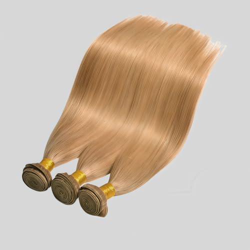 Honey Blonde Bundle Human Hair Straight Brazilian Virgin Honey Blonde 3 Bundle Human Hair 20 22 24 Inch Blonde Virgin Double Weft Hair Extension Color 27