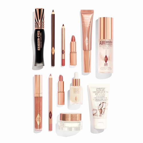 Charlotte Tilbury Beauty Treasure Chest Advent Calendar - 12-Piece Makeup Gift Set with Full-Size Icons & Travel Minis - Includes Skincare, Lip, Cheek & Eye Makeup (12 Count)