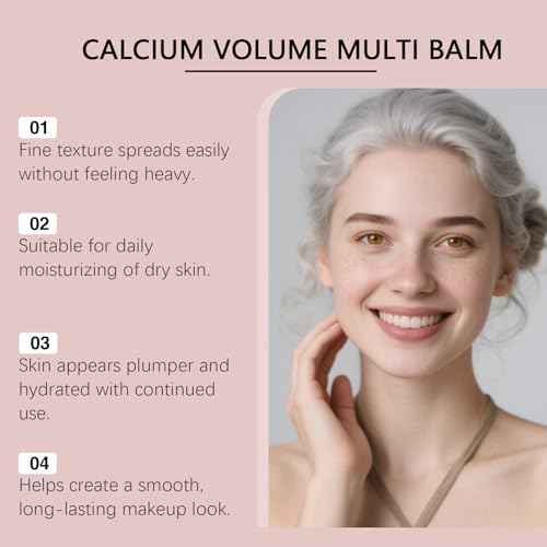 Vitalig Calcium Volume Multi Balm | 9g Collagen Moisturizing Stick for Face, Eyes, Neck | Hydrating & Firming Skin | Vitamin D & Elastin Enriched | For All Skin Type (1PC)