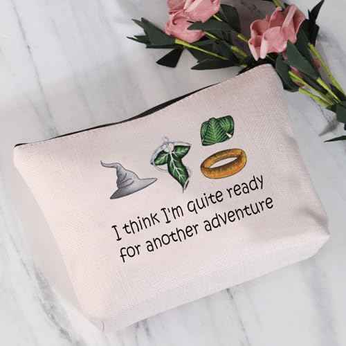 JYTAPP Movie Gift I Think I'm Quite Ready For Another Adventure Movie Merch Makeup Bag Lord Movie Rings Fans Gift