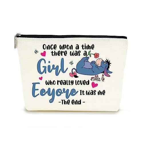 Decohim Cartoon Donkey Makeup Bag Cosmetic Bag Trip Toiletry Bag Funny Cartoon Character Lover Birthday Graduation Gifts for Women Movie Fans Sister Female There Was A Girl Who Really Loved