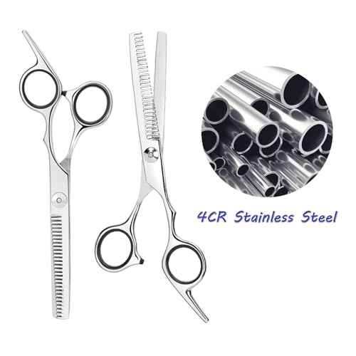 Professional Thinning Shears - 6.5-Inch Hair Cutting Scissors with Stainless Steel Blades, Fine Adjustment Screw for Home Salon, Barber and Hairdressing