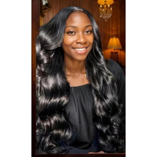 Human Wave Lace Wigs Glueless Lace Wigs Human Hair Density 13x6 Lace Wigs, Human Hair Pre-Plucked Pre-Cut 13x6 HD Lace Wigs-Size: 28 Inch