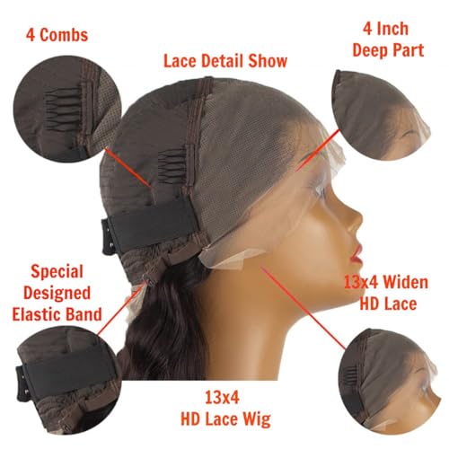 Honey Blonde Lace Front Wig Human Hair 13x4 HD Transparent 4/27 Highlight Ombre Body Wave Lace Front Wigs Human Hair Pre Plucked with Baby Hair 180% Human Hair Wigs 20 Inch