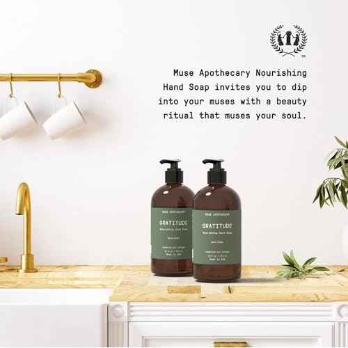 Muse Apothecary Hand Ritual - Botanical Collection - Aromatic and Nourishing Hand Soap, Infused with Natural Aromatherapy Essential Oils - 16 oz, Warm Cedar