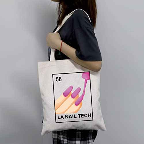 LEVLO Latina AF Gift La Nail Tech Shopping Bag Nail Technician Stylist Tarot Reusable Book Tote Bag for Women BFF