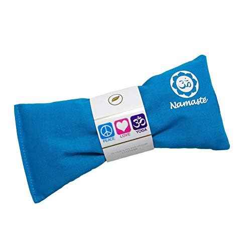 Lavender Eye Pillows - Yoga Eye Pillows Namaste Hot Cold Aromatherapy for Stress, Meditation, Spa, Relaxation Gifts - Made in USA Set of 4 - Turquoise Cotton