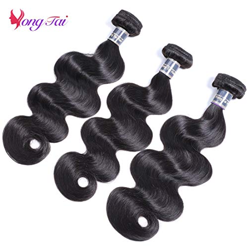 Body Wave Hair 3 Bundles 18 20 22 Inch Human Hair 100% Unprocessed Brazilian Virgin Hair Bundles Deals Weave Bundles Human Hair Body Wave 1B Color