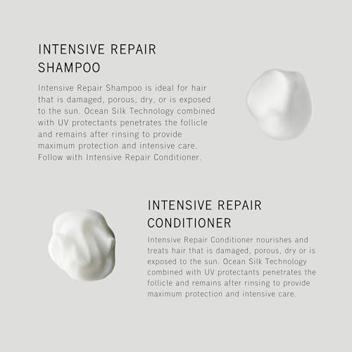 SACHAJUAN Intensive Repair Shampoo & Conditioner Set | Ocean Silk Technology & UV Protection for Dry Damaged Hair | Nourishes, Strengthens & Restores | Vegan & Paraben-Free | Pack of 2 (8.4 oz)