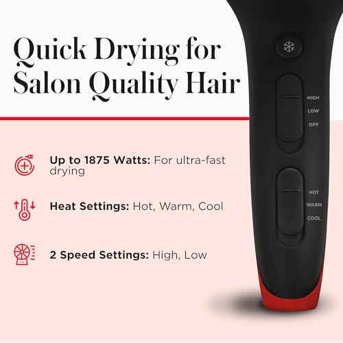 REVLON SmoothStay Coconut Oil Infused Hair Dryer with Diffuser & Concentrator - Ionic Ceramic Blow Dryer for Frizz Control, Shine, Smoothness & Volume, 1875W Lightweight Salon-Quality