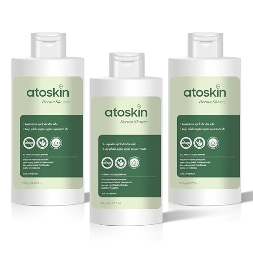 Atoskin Derma Shower (3 Pack) ? Herbal Body Cleanser for Oily & Acne-Prone Skin, with Rosemary & 7 Botanical Extracts (28.41 oz)