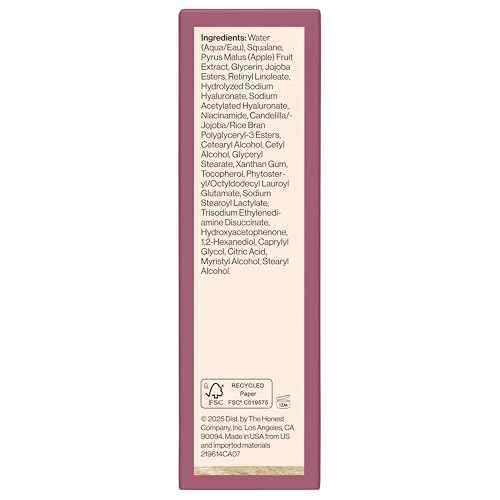 Honest Beauty Deep Hydration Face Cream + Vegan Nightly Retinyl Serum Bundle | Exfoliate + Hydrate | Gentle for Sensitive Skin | 1.7 fl oz, 1 fl oz
