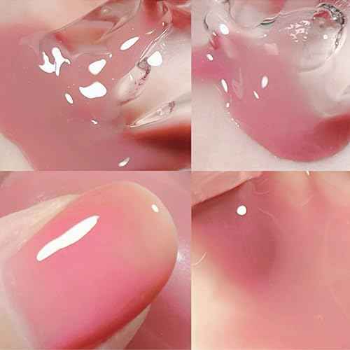 Air Dry Clear Pink Nail Polish - Jelly Gel Polish for Long Lasting DIY Manicure, 12ML