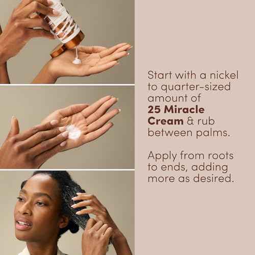 Mizani 25 Miracle Leave-In Curl Cream - Anti-Frizz Heat Protectant, Adds Lightweight Moisture & Softness, With Coconut Oil, For Natural & Curly Hair