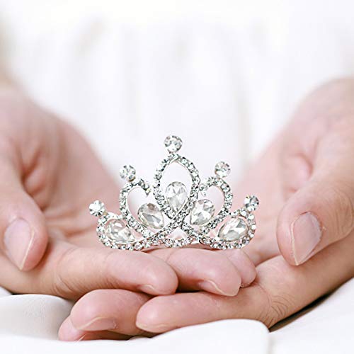 JAKAWIN Rhinestone Little Tiara Crystal Hair Comb Birthday Gift Hair Accessories