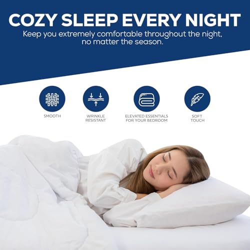 Linteum Textile Twin Long Flat Sheet ? 66x115 in, 250 Thread Count Polycotton, Soft & Durable White Top Sheet, Wrinkle-Resistant, Ideal for Dorm, Hotel, Spa & Hospital [6 Pack]