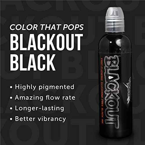 World Famous Tattoo Ink - Blackout Black, Ultra-Thin Black Tattoo Ink for Lining, Shading & Portrait Work - Vegan, Cruelty-Free, Professional-Grade Supplies & Equipment