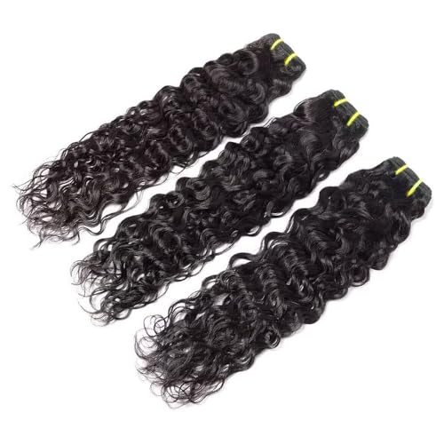16 16 16 Inch Water Wave Bundles Human Hair 100% Unprocessed Curly Brazilian Virgin Hair Wet And Wavy 3 Bundles Human Hair Natural Black