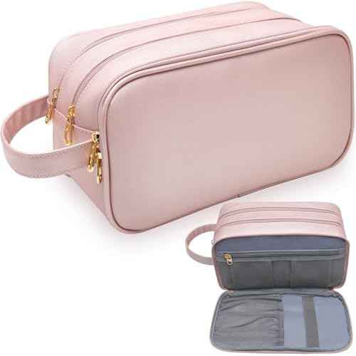 Makeup Bag for Women, Water Resistant Toiletry Bag for Travel Essentials, Dorm Room Essentials for Girl, Toiletry Organizer Dopp Kit for Toiletries Accessories, Mother's Day Graduation Gifts for Her