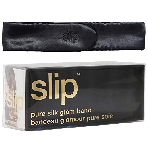 SLIP Glam Band Black ? Ultra-Smooth Hair Tie for Gentle Hold, Prevents Creases & Breakage, Ideal for Sleep, Workouts & Everyday Styling, Durable & Luxurious Hair Accessory