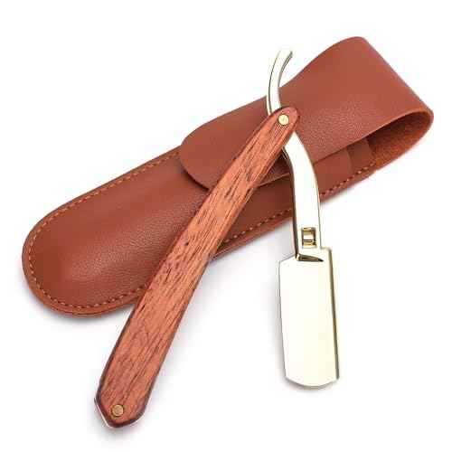 2 Pack Straight Razor Case Pouch Sleeve Flap Cover Sheath Protective Holster PU Leather Carrying Holder Protector For Straight Edge Razors Blade Safety Travel Barber Close Shaving Manual Shaver