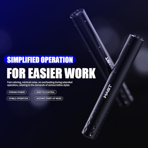 Mast Tour Fly Tattoo Gun Pen Wireless Machine Rotary Mcore-A Motor Thin Grip Rca Jack Digital Battery Power Supply (Pink)