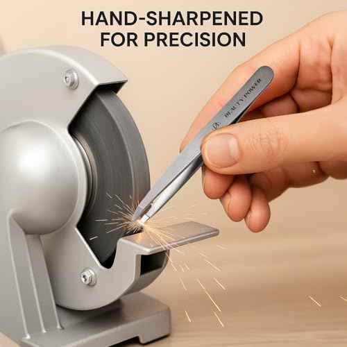 Ultra-Precision Professional Slant Tweezers for Women Facial Hair - German Stainless Steel, Lightweight Black Tweezers for Women & Men, Ideal for Eyebrow & Facial Grooming (Matte Gray)