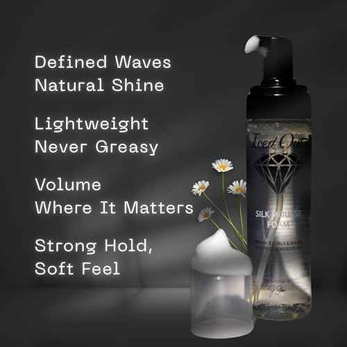 Iced Out Silk Mousse Foam | Volumizing & Curl Enhancing Hair Mousse for Men & Women ? Frizz Control, Adds Shine, Long-Lasting Shape & Hold | 7.10 fl oz