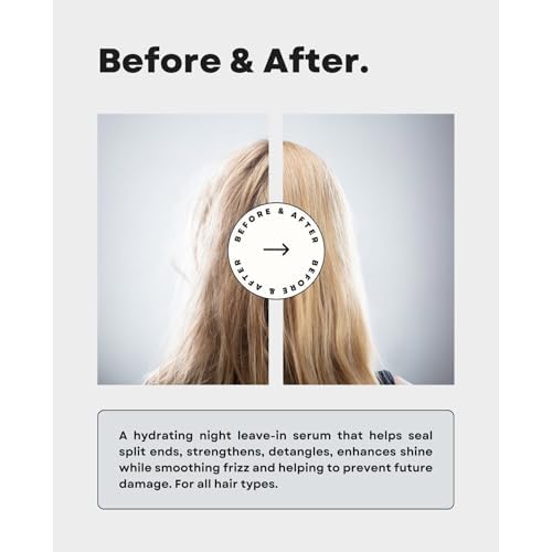 Night Hair Serum for Split Ends & Frizz Sunset Restore + Hair Serum | Leave-In Overnight Repair with Niacinamide & Protein | Strengthens, Smooths & Hydrates (3.4 oz)