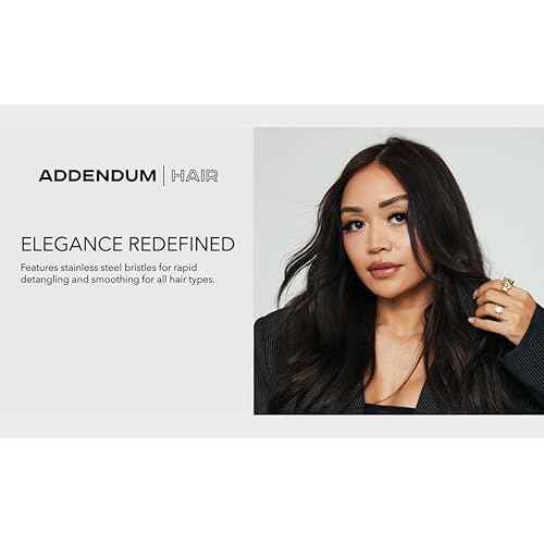 Luxury Wet Hair Brush ? Fine Stainless Steel Bristles & Ergonomic Handle by Addendum Hair ? Detangler Brush for All Hair Types ? Durable & Hygienic ? White