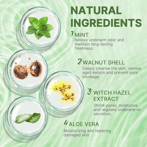 Peppermint Underarm Detox Scrub,Armpit Detox For Women,Body Scrub & Detox Cleanse,Body Exfoliator Scrub For Deeply Cleanses,Exfoliates,Moisturizes&Relieves Odor,for Armpits,Elbows,Knee & Whole Body