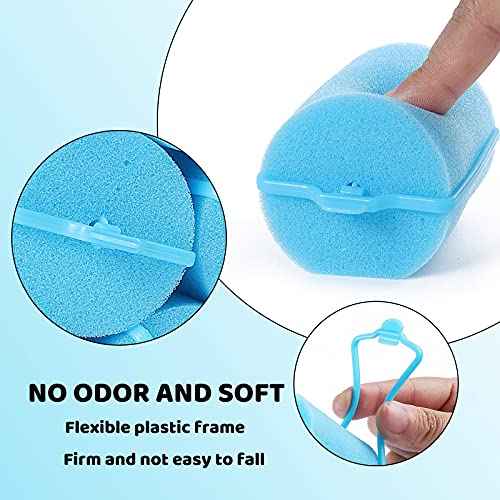 Jumbo Foam Sponge Hair Roller Soft Sleeping rollers Curvy Wavy Hairstyle Curling Hair Styling Tools 24 Pieces Use For Long Hair Short Hair Ladies And Children 2"X2.75"(blue)