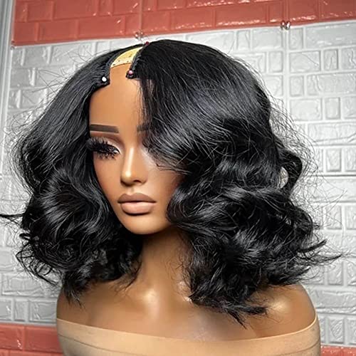V Part Wig Human Hair No Leave Out 180 Density Loose Wave Short Bob V Shape Wigs Glueless For Black Women Brazilian Virgin Vpart Human Hair Wig 14 Inch