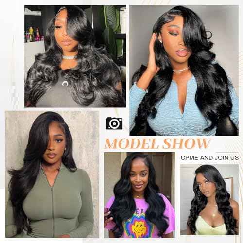 13x6 Frontal Human Hair Body Wave HD Transparent Ear to Ear Lace Frontal Closure With Baby Hair Free Part 100% Virgin Human Hair Natural Black 14 Inch