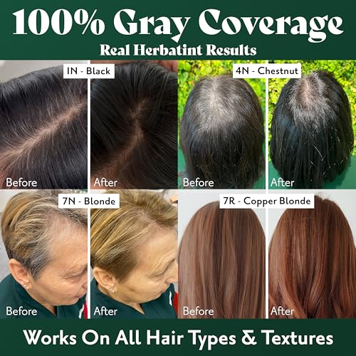 Herbatint Permanent Hair Dye - 8N Light Blonde - For Up To 100% Gray Coverage of Resistant Gray Hair - Ammonia-Free, Alcohol-Free & Vegan - Salon Influenced Hair Color 5.75 fl oz (4 Pack)
