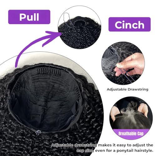 Half Wig Human Hair Jerry Curly Half Wig 200% Density Wear And Go Glueless Wigs Human Hair 3 In 1 Half Wigs With Drawstring Seamless Flip Headband Wig For Women 18Inch