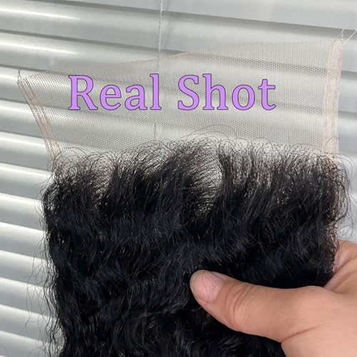 5x5 Burmese Curly Closure 100% Real Human Hair Water Wave 5x5 Transparent HD Lace Closure Natural Black 1B Color 22 Inch