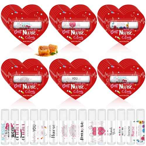 60 Pack Christmas Nurses Appreciation Gifts Bulk Nurses Lip Balms Hospital Staff Team Appreciation Thank You Gifts Christmas Stocking Stuffers Party Favors for Coworkers Midwife Women Presents