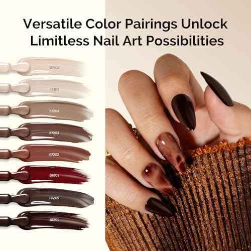 MelodySusie Gel Nail Kit with P-ART06G Cordless UV Lamp Christmas Gift for Women Plant Based HEMA Free Fall Nails Polish with No Wipe Top Coat, Base & Builder Gel