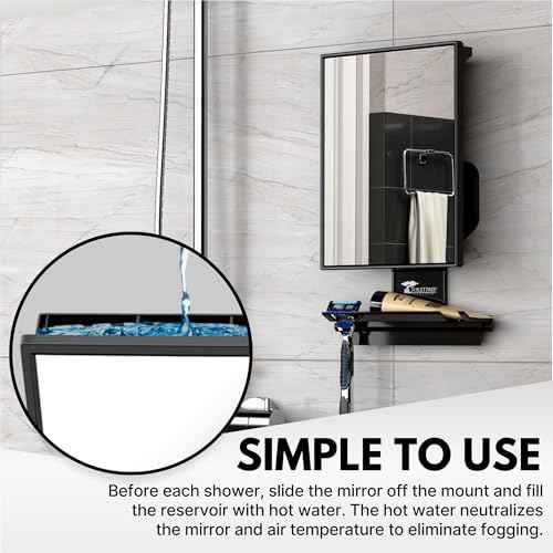 ToiletTree Products Fogless Shower Mirror - Anti-Fog Mirror - Adjustable Shaving Mirror with a Squeegee - Rust-Proof, Impact-Resistance Bathroom Shower Mirror - Tall