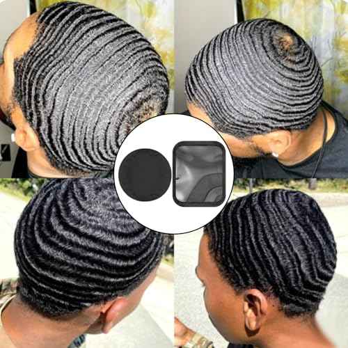 6 Pcs 4.5 Inch Crown Patch for Waves 360 Waver's Compression Rapid Waver's Crown with 1 Pcs Waves Training Pad(Black)