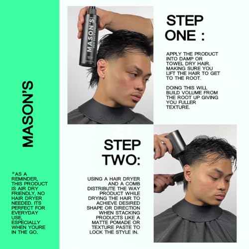 Mason¡¯s Pomade Sea Salt Spray for Men and Women - Texturizing Hair Spray with Aloe & Argan Oil - Lightweight, Non-Sticky for Beach Waves, Volume & Texture - Mountain Rain Scent - 8 oz
